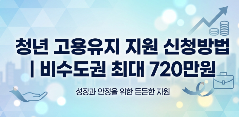 청년 근속 지원금 신청방법, 비수도권이면 최대 720만 원까지 받을 수 있습니다