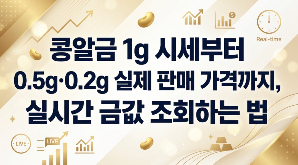콩알금 1g 시세부터 0.5g·0.2g 실제 판매 가격까지, 실시간 금값 조회하는 법